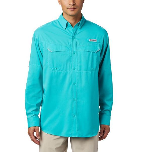 Columbia PFG Low Drag Offshore Shirts Blue For Men's NZ26813 New Zealand